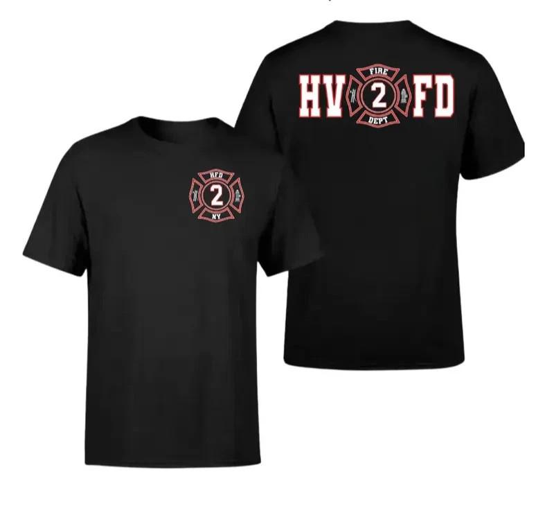 HVFD Fire Dept 2 T-Shirt, Streetwear Firefighter Tee XXXXL