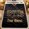 Flannel BlanketLed Zeppelin Custom Name Text Personalized Soft Warm Throw Blanket Home Decor Gift
