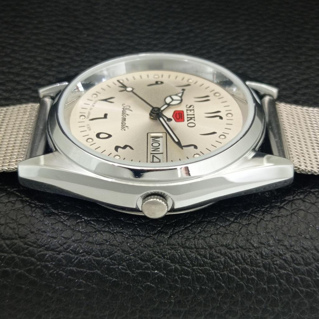 VINTAGE SEIKO 5 AUTOMATIC 6309A JAPAN MENS REFURBISHED SILVER WATCH a442423-1