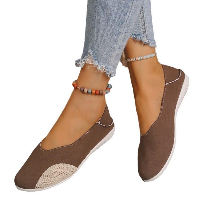 Spring and Autumn New Flat Heel Single Shoes Doudou Shoes Round Head One Pedal Soft Sole Breathable Lazy Shoes Women
