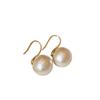 Cream Xinjiang Cotton Pearl High Heels Ear Hook Earrings Women'S Retro Light Luxury Earrings Temperament Ear Jewelry