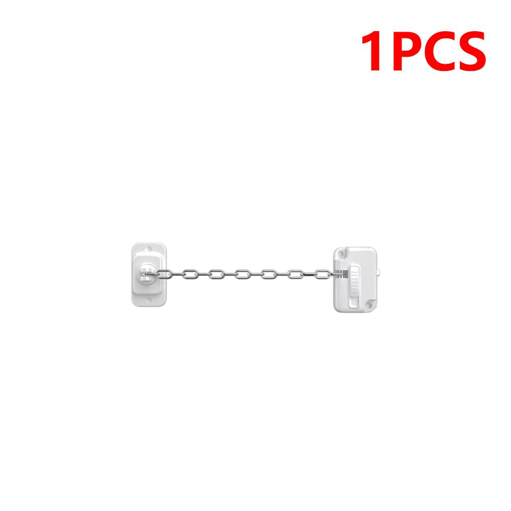 

3-1PC Kid Window Frame Safety Chain Lock Self Adhesive Window Limiter Lock No Drilling Adjustable for UPVC Wooden Sliding Window