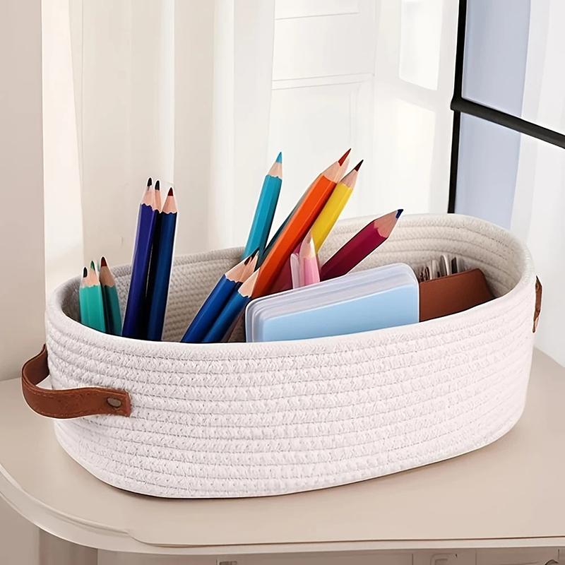 Paniers de Rangement Tressés en Corde de Coton Nordique Boîtes de Rangement Organiser Articles Divers de Bureau Panier de Rangement Articles Divers Clés Cosmétiques Rangement