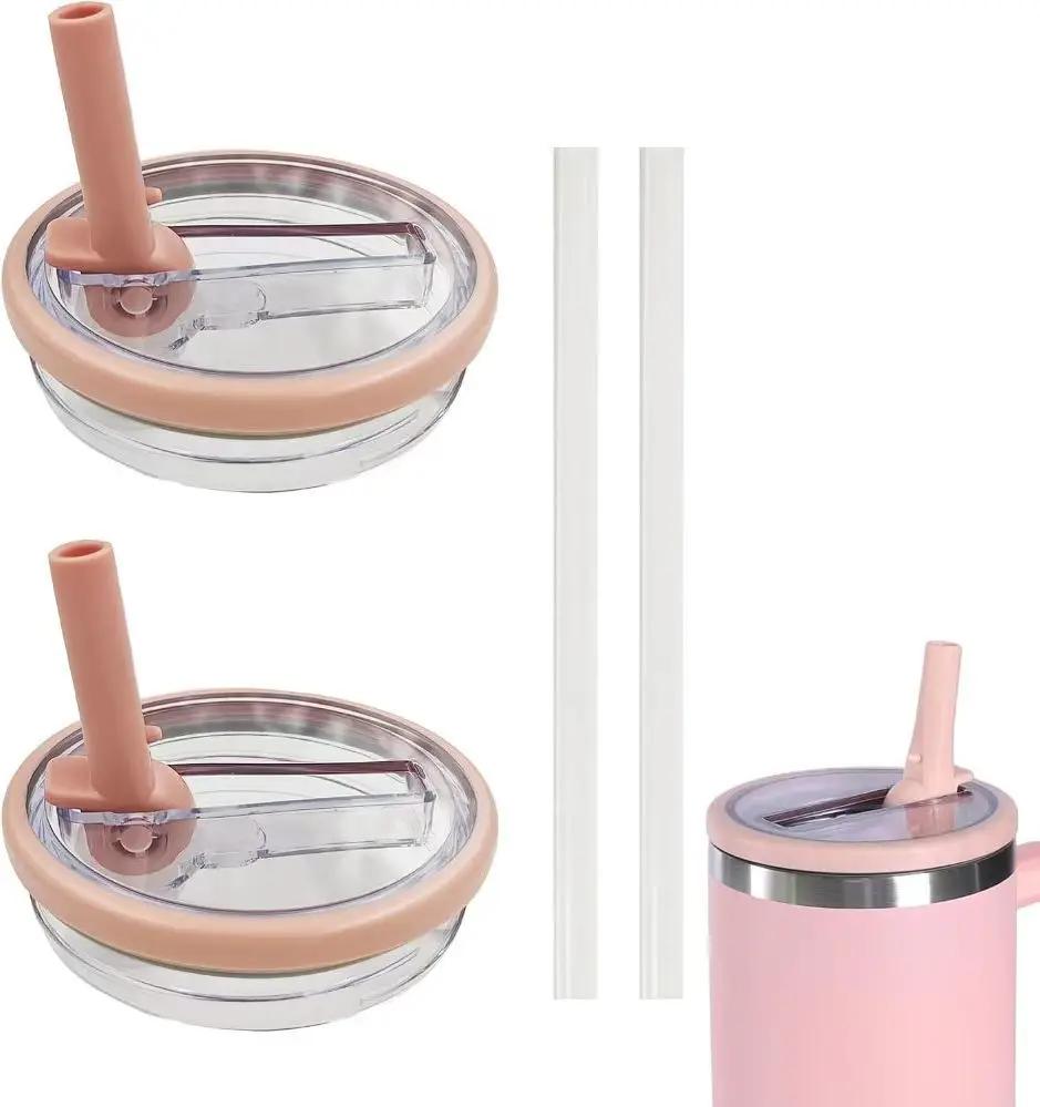 40oz Replacement Tumblers Color Lid Thickened Silicone Strap Straw No Leakage Children Adult Water Bottle Stanley Cup Accessorie