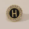 26 English Initials A-Z Brooches Classic Full Around Crystal Golden Alphabet Pins For Women Men Girls Clothes Bag Jewelry Gift