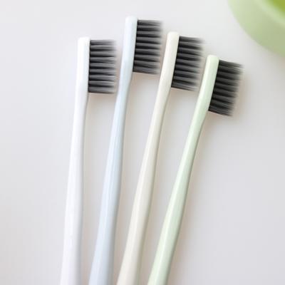 4pcs/Pack Bamboo Charcoal Toothbrush with Dust-proof Cap Portable Travel Tooth Brush Nano Toothbrushes Soft Bristle Oral