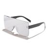 Rennes retro oversized rectangular one-piece sunglasses for men and women showing small faces and gradually changing contrasting colors Outdoor sunsh