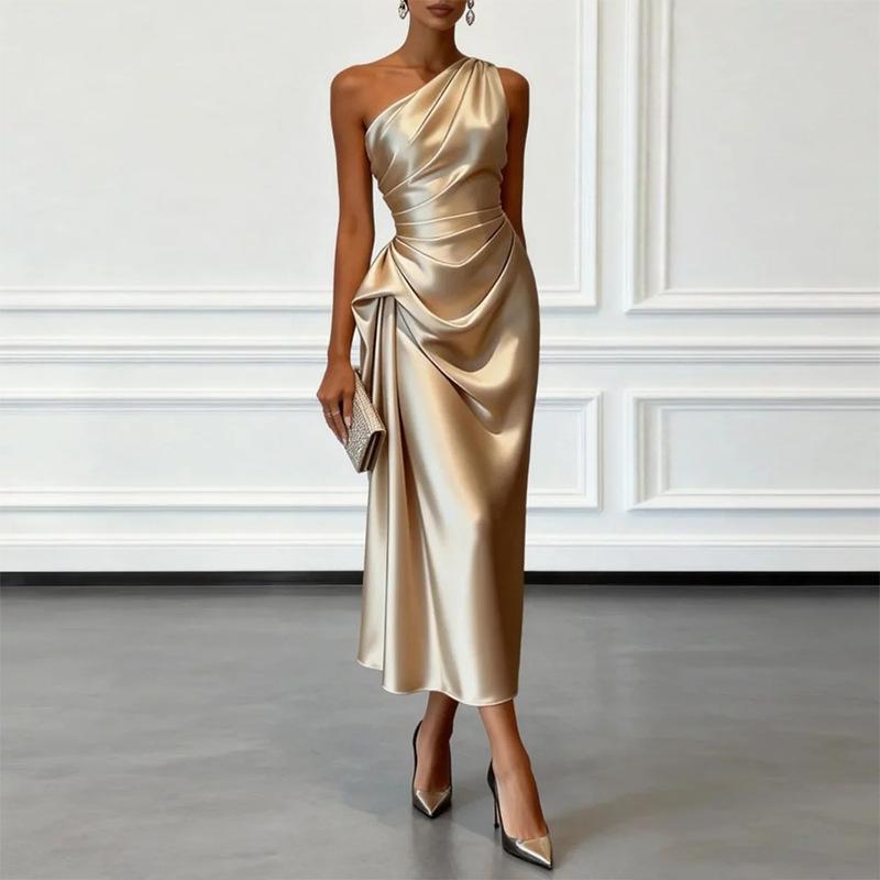 2026 Women's Summer New Arrival, Amazon Cross-border Europe & America, sexy and elegant off-shoulder evening dress