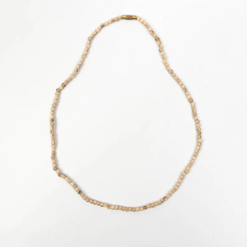 Tulsi Mala Kanthi – Authentic Tulsi Wood Beads Necklace for Hindu Prayer, Spiritual Healing & Meditation Mala –Religious Gift for Men & Women