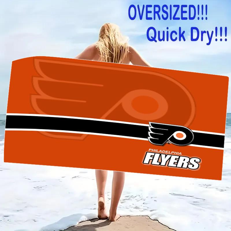 Philadelphia Flyers Logo Print Beach Towel, Large Soft Quick Dry Towel for Beach Camping Swimming