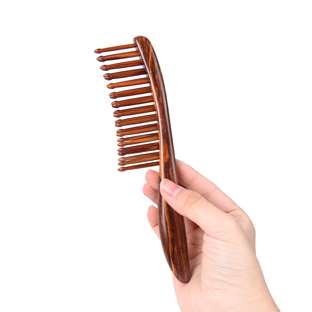TAN MUJIANG Wooden Hair Comb by Tan Curved Natural Modern and Simple "Suiun" Mokusho. Design, Materials, Aesthetics.