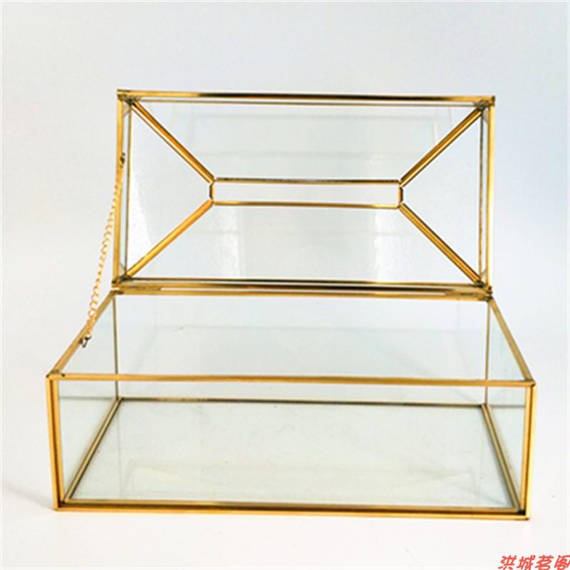 Glas Gold Große Taschentuchbox Papierhandtuchbox Zeichenpapierbox Europäische kreative Serviettenpapier Wohnzimmer Teetisch Dekor