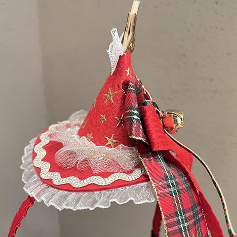 Christmas Party Accessories Plaids Bowknot Plush Hair Barrettes Seasonal Headband Family Gathering Celebration Dress Up