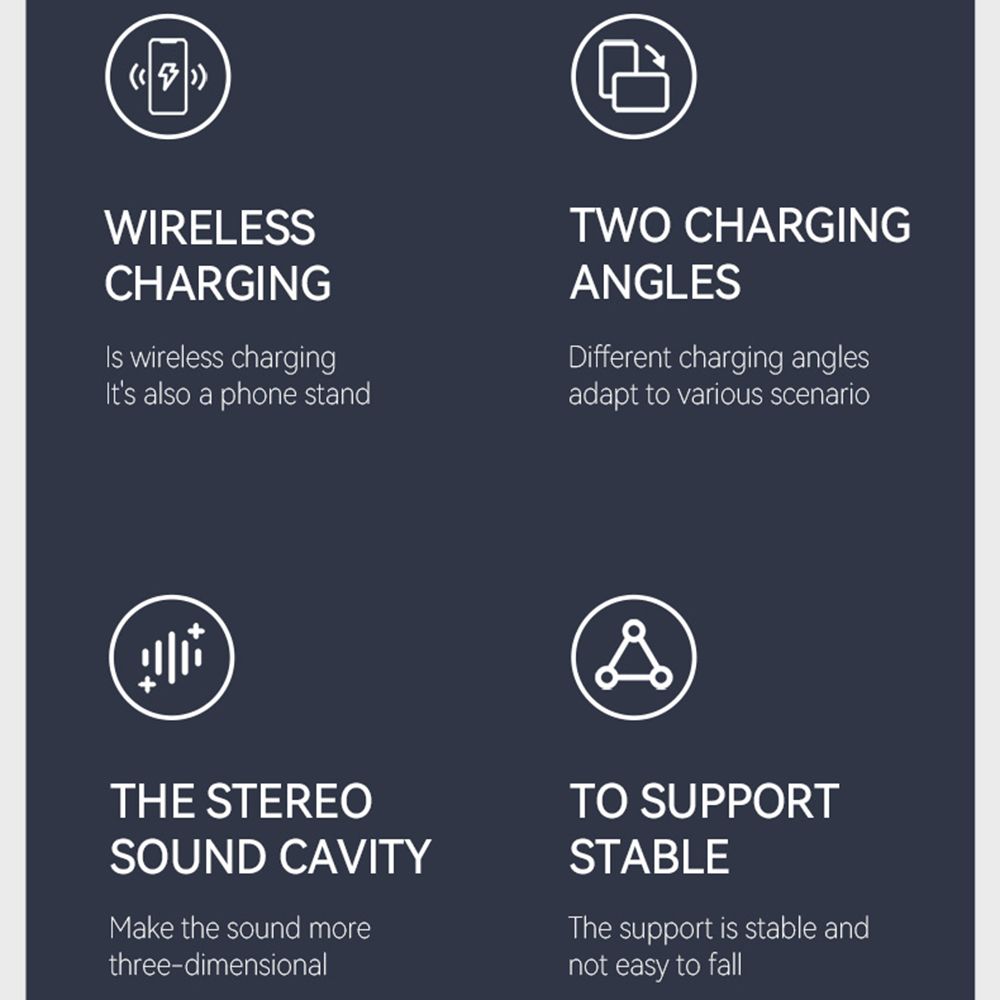 Bärbar högtalare 15W Trådlös telefonladdare Telefonhållare Minifåtölj Snabbladdare