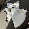 2026 Textured Cloth Tube Top Three-piece Swimsuit Bikini