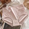 Plus-Size Women's Pure Cotton High-Waisted Underwear, Jacquard Fabric, 5A Antibacterial Crotch, Breathable and Comfortable
