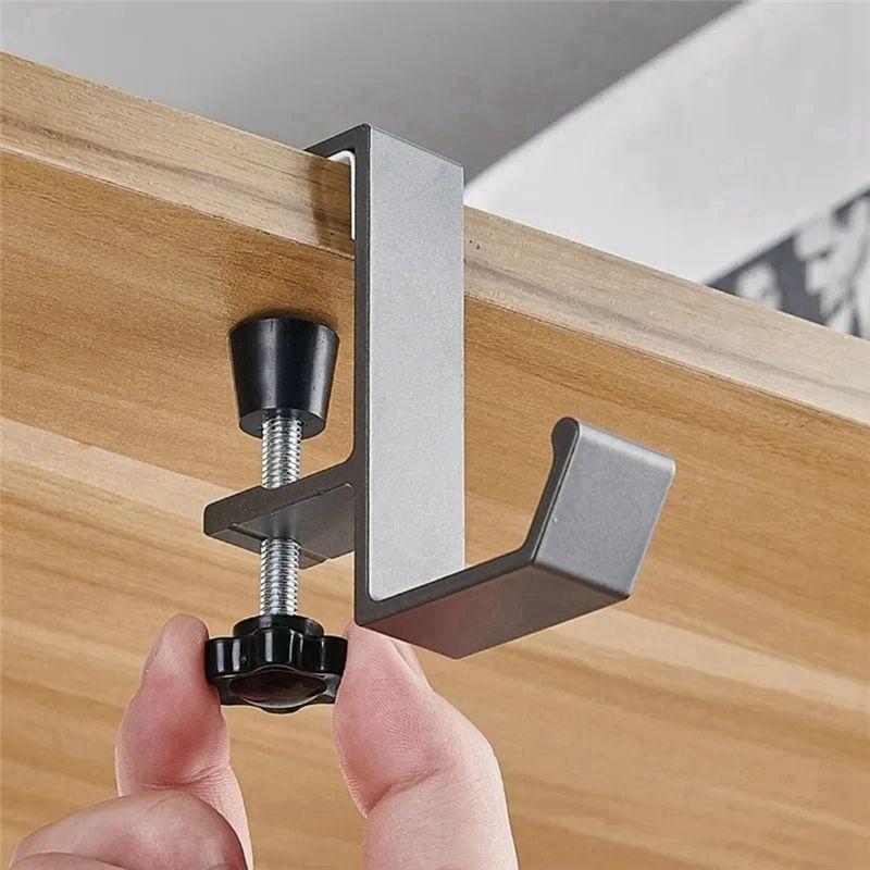 A84X-5 Pcs Single-Layer Locking Table Hook Student Bag Hook Office Desk Mobile Bag Hook Desk Side Table Hook
