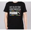 Puma Letter Print Crew Neck T-Shirt Men Tops Black 599997-51
