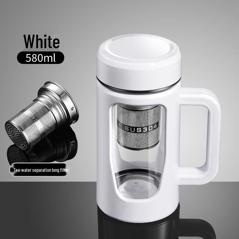 Doppelwandige Hitzebeständige Glas-Teetasse mit Henkel