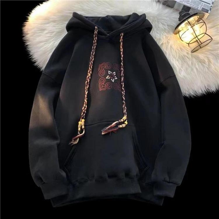 Winter Thickened Fleece Oversize Hooded Sweatshirt Women Loose Casual Pullover Long Sleeve Top