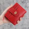 2022 new buckle vertical Korean women's wallet with multiple card slots and coin purse