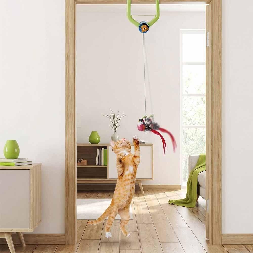Retractable Smart Hanging Feather Toy Funny Self-Entertainment Toy Self Entertainment