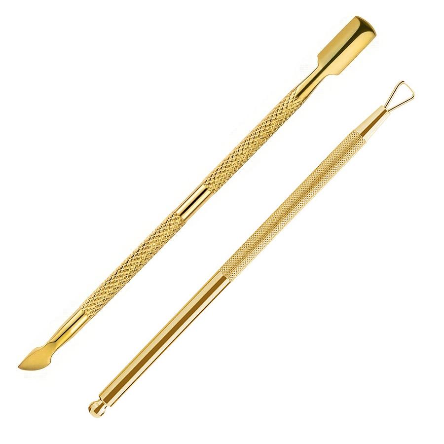 2Pcs Double-Ended Nail Polish Removal Tool Set Cuticle Pusher Dead Skin Removal Multi-Functional Manicure Tool