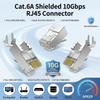 10Pcs Cat.6A shielded through-hole pure copper RJ45 modular plug, 10Gigabit transmission, compatible with Cat6 network cable