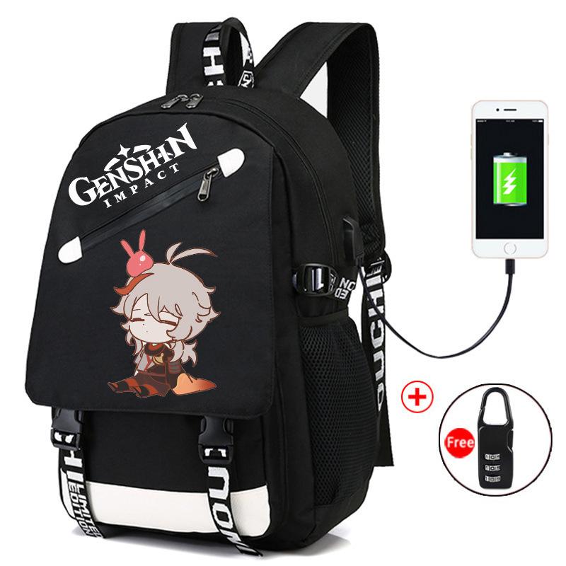 Backpack Anime, Genshin Surrounding Large Capacity Student School Bag Outdoor Travel Bag