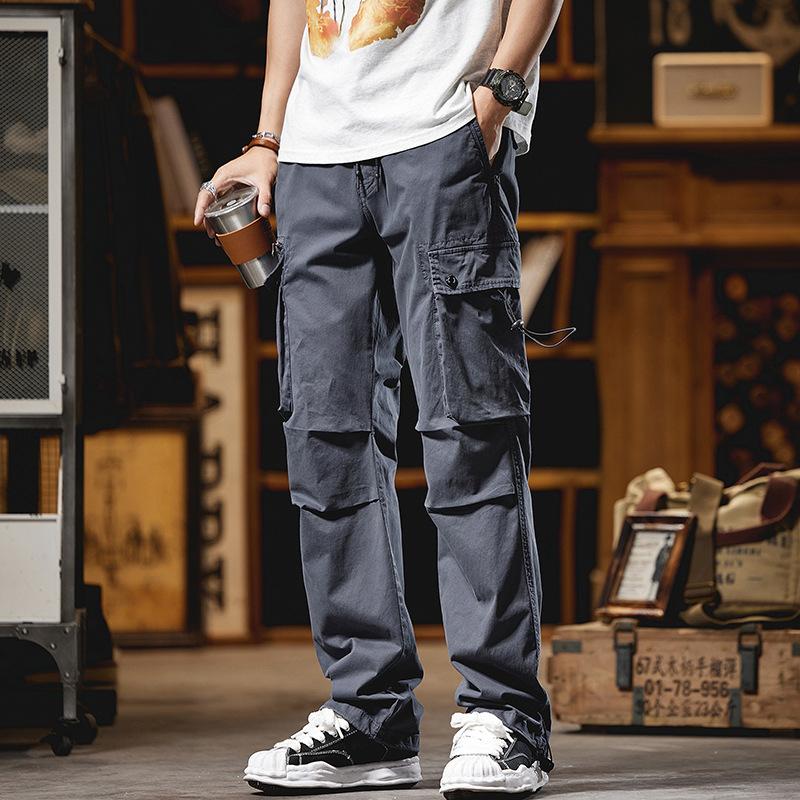 Summer New Retro Overalls Men's Loose Silhouette Casual Trousers Multi-functional Pockets Sports Outdoor