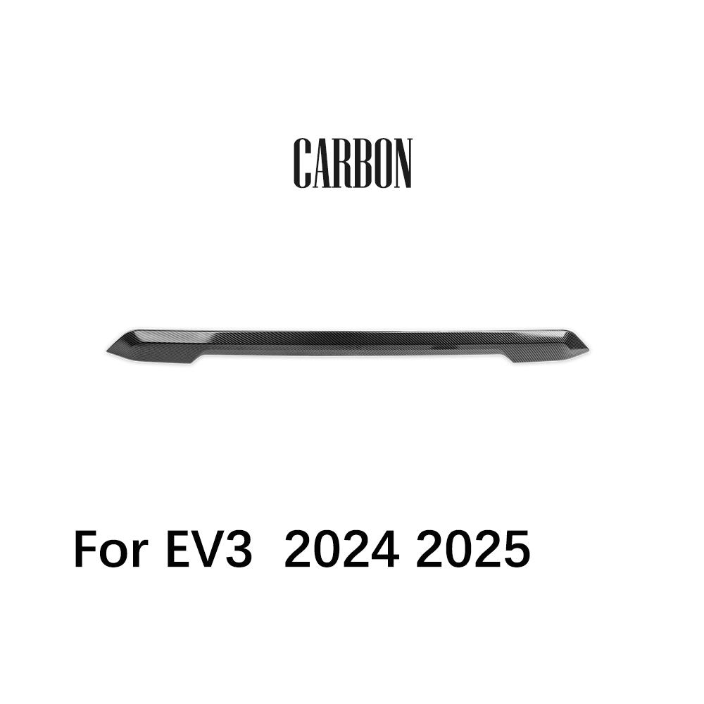 For Kia EV3 2024 2025 Car Exterior Carbon Fiber Piano Black Front Bumper Mesh Decorative Stripes Mouldings LHD RHD