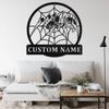 Customizable Spider Metal Wall Art Surname Personalized Durable Indoor Outdoor Kitchen Decor