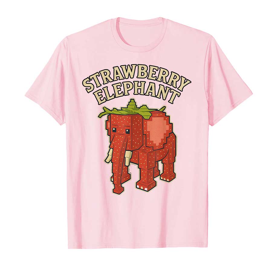 Strawberry Elephant Funny Italian Brainrot Kids Gaming Meme T-shirt For Men Women 100% Cotton T Shirts Short Sleeve Tops P495