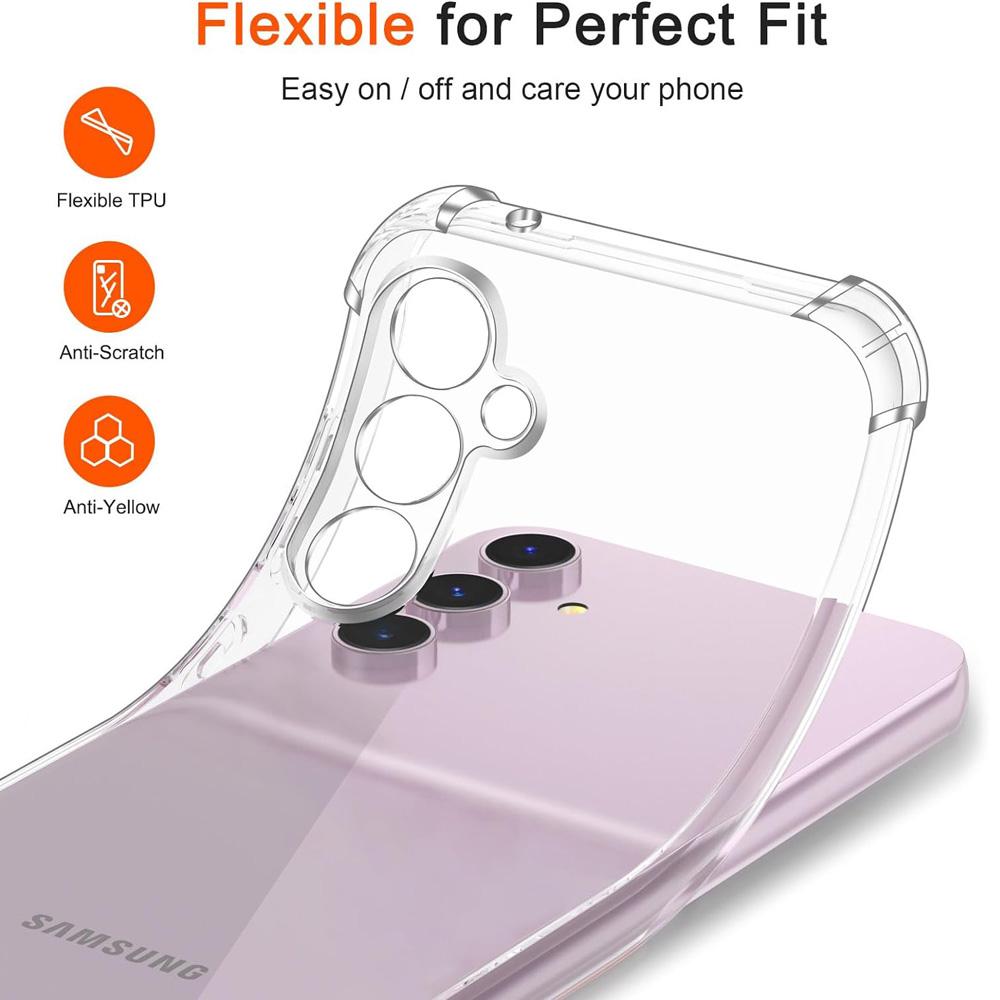 Thick Shockproof Silicone Clear Phone Case For Samsung Galaxy S23 FE S21 FE S24 Ultra S23 S22 S21 Protection Case Back Cover