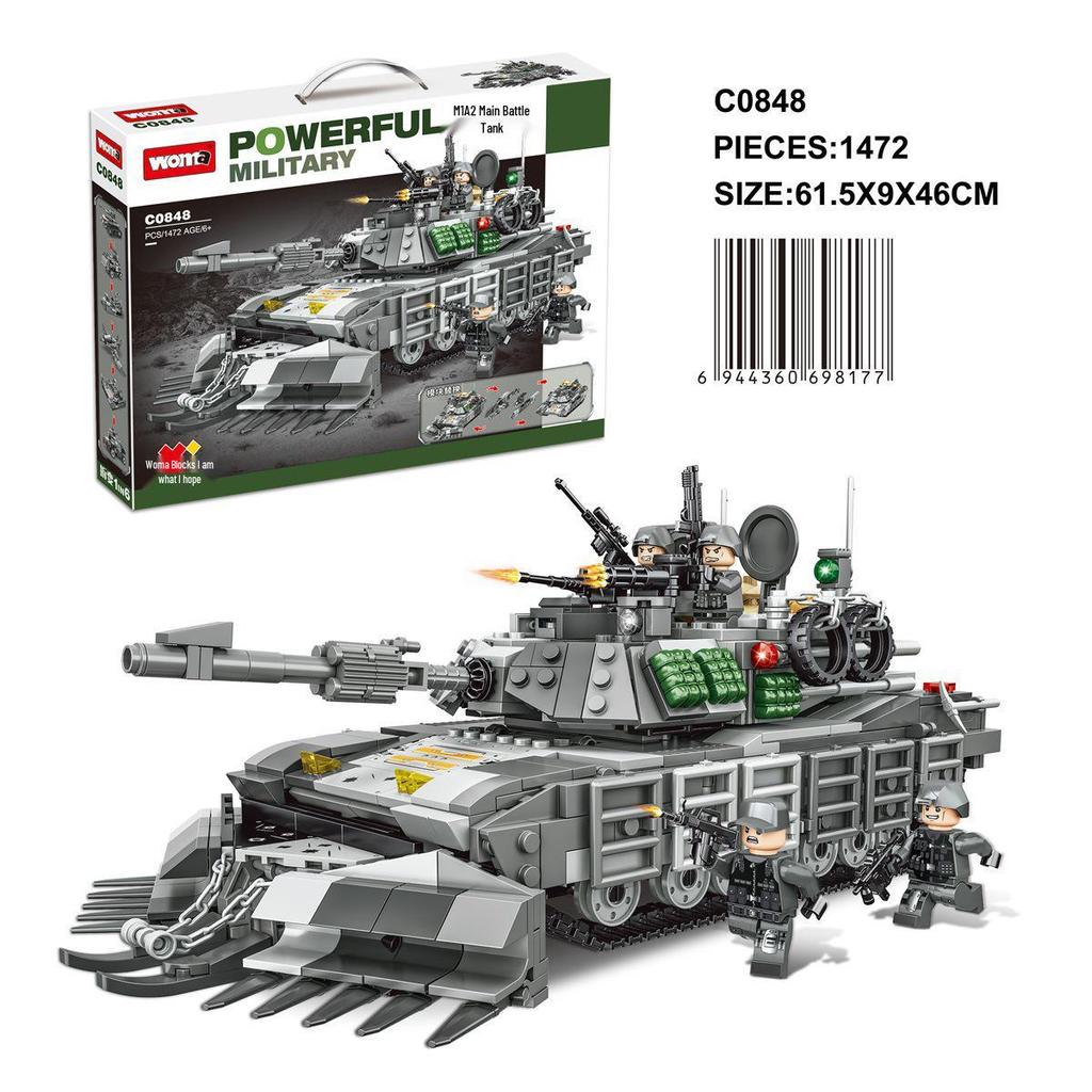 Military Tank Building Blocks Model Toy - Armored Vehicle Assembly Interlocking Set for Kids
