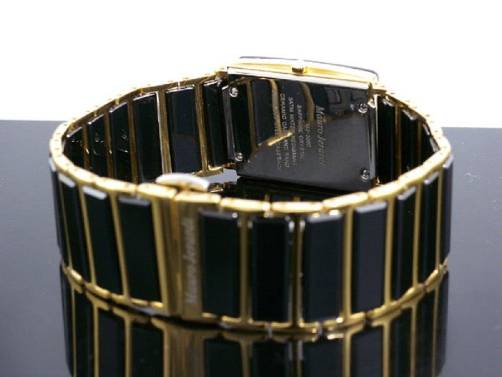 Mauro Jerardi Ceramic Watch, Model MJ3080-1, Sapphire Glass Diamond Accent Design, Men's Black, 31mm Case, 3 ATM