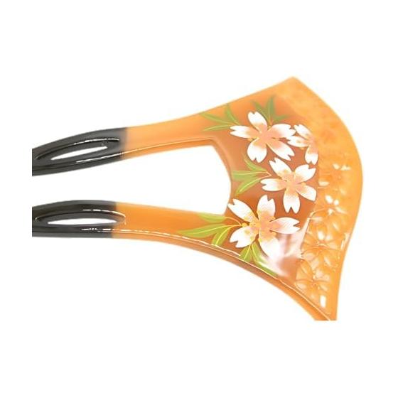 Miaomyao Antique Cherry Blossom Hairpin, Japanese Style Kimono Yukata Formal Hair Accessory, Elegant Floral Design, Tortoiseshell Color