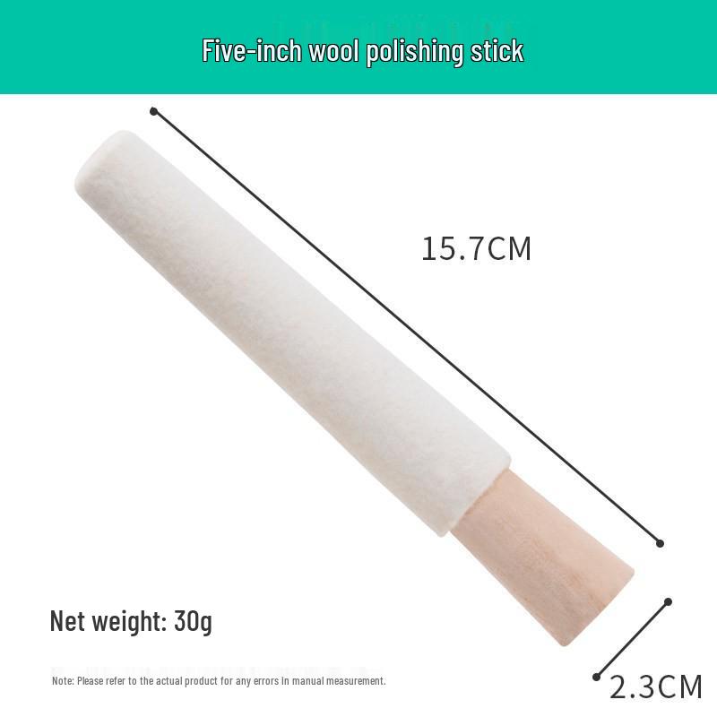 3-Inch Gold & Silver Jewelry Polishing Stick - Flocked, Mirror Surface Wool Stick for Inner Bracelet Polishing