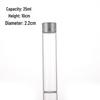 Cordyceps Chinese Medicine Storage Bottle - High Borosilicate Glass with Silver Aluminum Cap, 22mm Diameter, Threaded, Empty for Dispensing