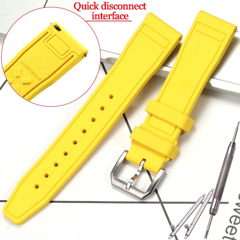 Rubber Silicone Watch Strap for IWC Pilot's Band Quick Release Bracelet Fluororubber Watchband