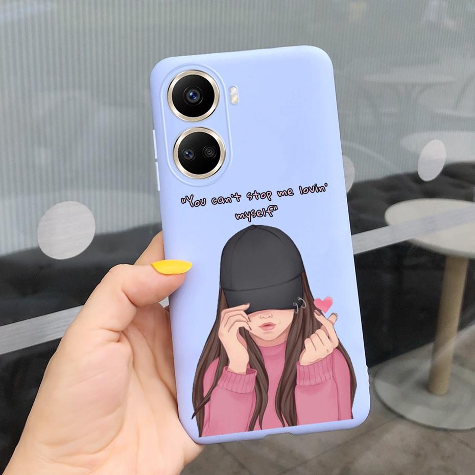 Cute Silicone Case For Huawei Nova 10 SE 2022 Fashion Girl Flower Phone Case For Huawei Nova 10 Pro Nova10 10Pro Soft Back Cover