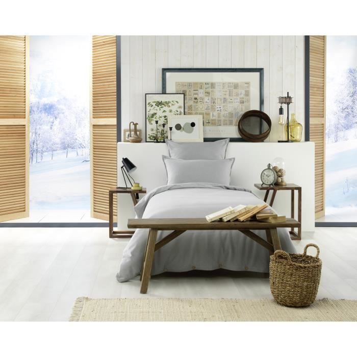 Housse de couette flanelle 140 x 200 cm Candice Brume
