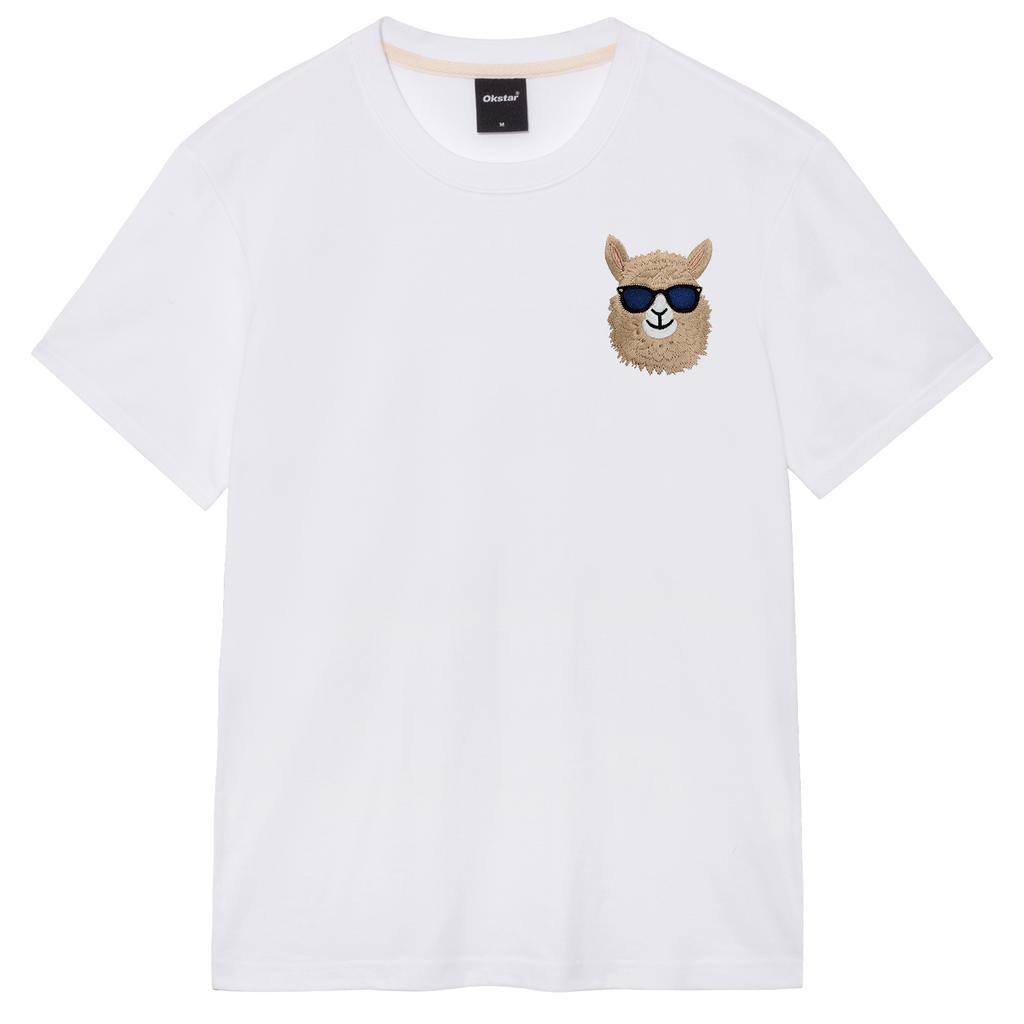 OKSTAR I'M Alpaca Embroidered Short Sleeve T-Shirt (Type B)