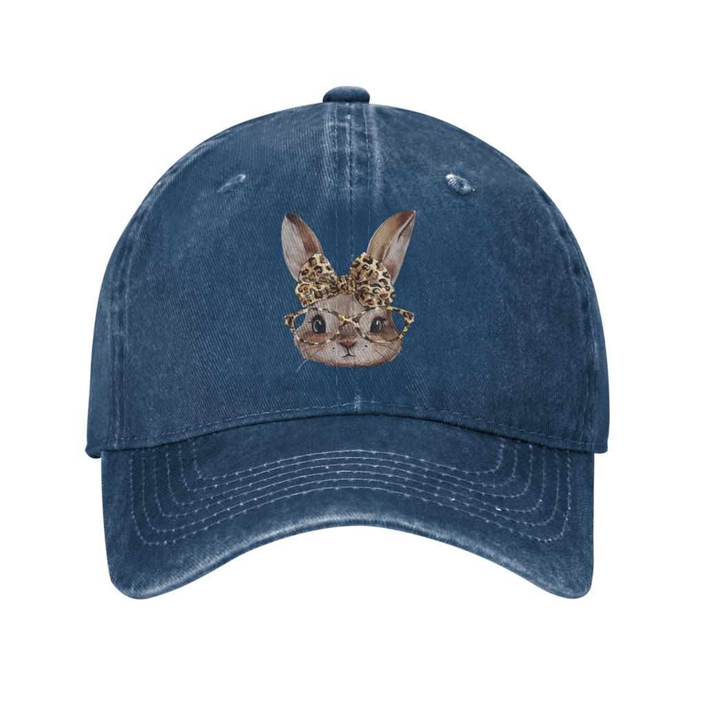 Easter Bunny Leopard Glasses Bandana Rabbit  Hipster Baseball Cap Unisex Hats Women Visor Protection Snapback Cotton Tops Gorras