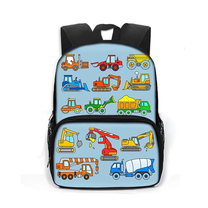 Schooltassen voor Kinderen Kinderen Kleuterrugzak Cartoon Brandweerauto Auto Graafmachine Tractor Rugzak voor Jongen Meisje Rugzak Boekentas