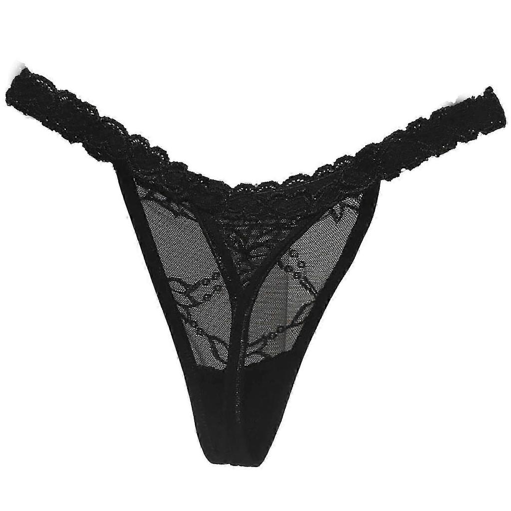 Women Lacy G-String Thongs No Show Bikini Panties Underwear Low Waist Thongs T-back Lingerie Yellow XL