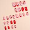 96 szt. 24*4 Krwiste Halloween Długie Migdały Sztuczne Paznokcie 3D Czarna Czerwona Pajęczyna Czaszka Przyklejane Paznokcie Pełne Pokrycie Manicure Dekoracje