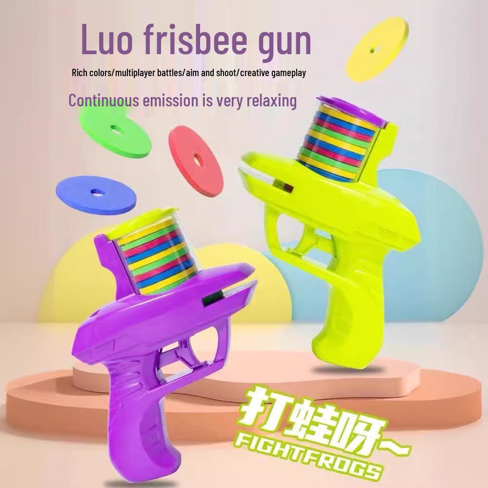 Popular Kids' Soft Bullet Toy Gun - Parent-Child Dual Battle, Outdoor Play, Continuous Fire, Flying Saucer Radish Design.