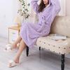 Brangdy Cloud Grid Coral Fleece Bathrobe