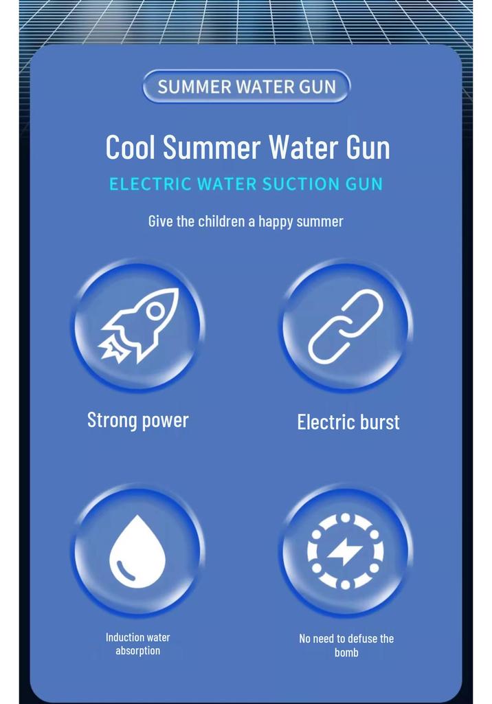 Large Capacity Automatic Electric Water Gun for Outdoor Water Festivals and Splashing Fun